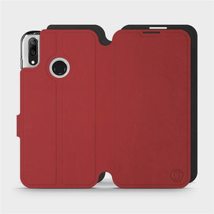 Hülle für Huawei Y7 2019 - Farbe Dunkelrot mit Schwarz