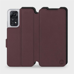 Hülle für Xiaomi Redmi Note 11S - Farbe Burgund mit Schwarz