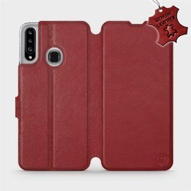 Hülle für Samsung Galaxy A20S - Farbe Dark Red Leather