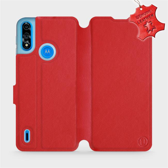 Hülle für Motorola Moto E7 Power - Farbe Red Leather