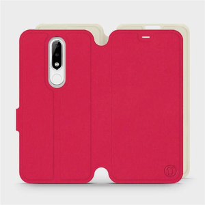 Hülle für Nokia 5.1 Plus - Farbe Rot mit Platin