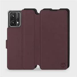 Hülle für Realme 9 5G - Farbe Burgund mit Schwarz