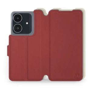 Hülle für Realme Note 60 - Farbe Dunkelrot mit Platin