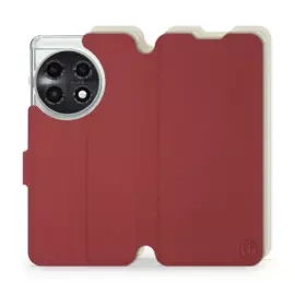 Hülle für OnePlus 11 5G - Farbe Dunkelrot mit Platin