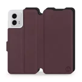 Hülle für Motorola Moto G53 5G - Farbe Burgund mit Schwarz