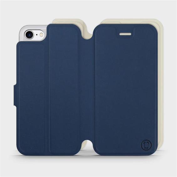 Hülle für Apple iPhone SE 2022 - Farbe Marineblau mit Platin