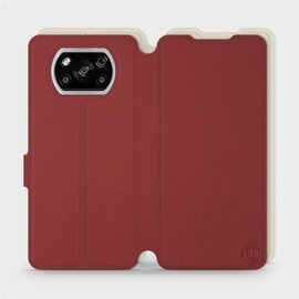 Hülle für Xiaomi POCO X3 NFC - Farbe Dunkelrot mit Platin