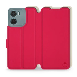 Hülle für Motorola Moto E15 - Farbe Rot mit Platin