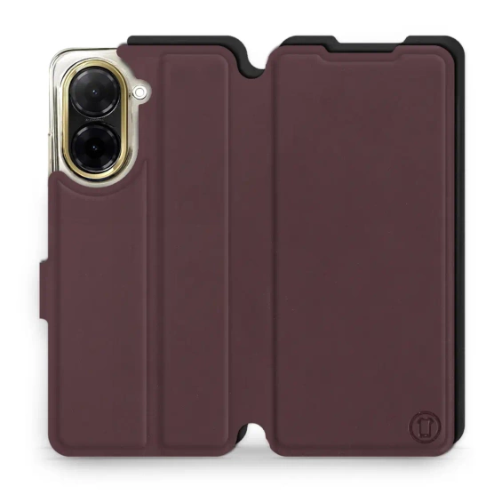 Hülle für Xiaomi Redmi A5 - Farbe Burgund mit Schwarz