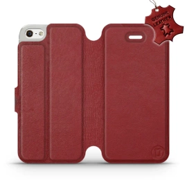Hülle für Apple iPhone SE - Farbe Dark Red Leather