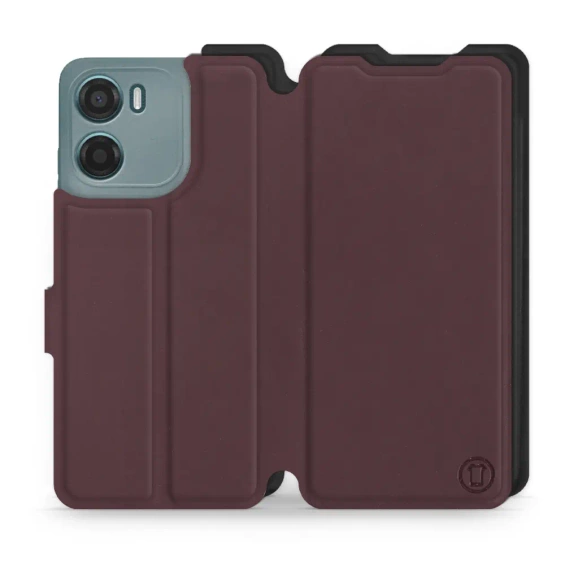 Hülle für Motorola Moto G05 - Farbe Burgund mit Schwarz