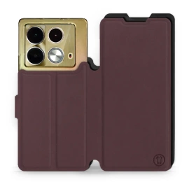 Hülle für Infinix Note 40 - Farbe Burgund mit Schwarz