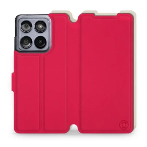 Hülle für Motorola Edge 60 Fusion - Farbe Rot mit Platin