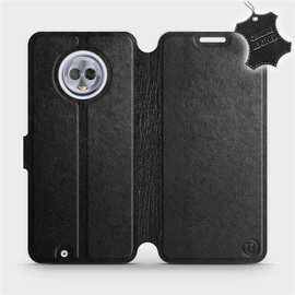 Hülle für Motorola Moto G6 - Farbe Black Leather