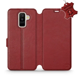Hülle für Samsung Galaxy A6 Plus 2018 - Farbe Dark Red Leather