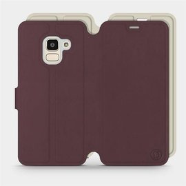 Hülle für Samsung Galaxy J6 2018 - Farbe Burgund mit Platin