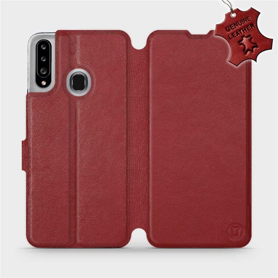 Hülle für Samsung Galaxy A20S - Farbe Dark Red Leather