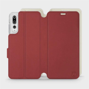 Hülle für Huawei P20 Pro - Farbe Dunkelrot mit Platin