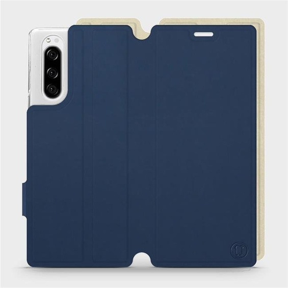 Hülle für Sony Xperia 5 - Farbe Marineblau mit Platin
