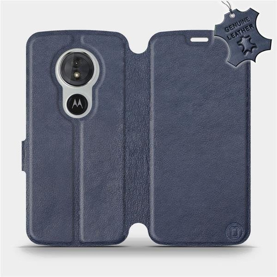 Hülle für Motorola Moto E5 - Farbe Blue Leather