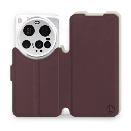 Hülle für Xiaomi 15 Ultra - Farbe Burgund mit Platin