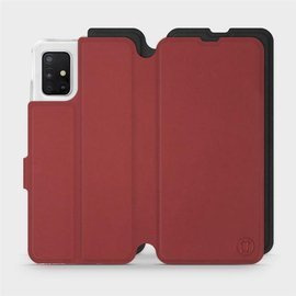 Hülle für Samsung Galaxy A51 5G - Farbe Dunkelrot mit Schwarz