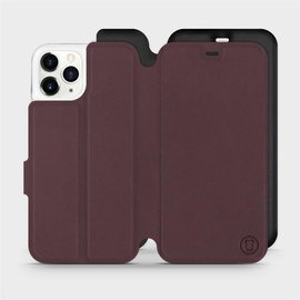 Hülle für Apple iPhone 11 Pro - Farbe Burgund mit Schwarz