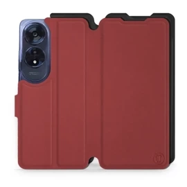Hülle für OPPO A60 - Farbe Dunkelrot mit Schwarz