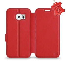 Hülle für Samsung Galaxy S6 Edge - Farbe Red Leather