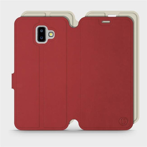 Hülle für Samsung Galaxy J6 Plus 2018 - Farbe Dunkelrot mit Platin