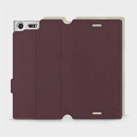 Hülle für Sony Xperia XZ Premium - Farbe Burgund mit Platin