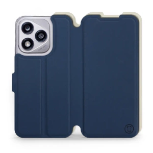 Hülle für Huawei Honor 400 Lite - Farbe Marineblau mit Platin