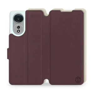 Hülle für OPPO A58 - Farbe Burgund mit Platin