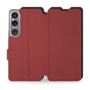 Hülle für Sony Xperia 1 VI - Farbe Dunkelrot mit Schwarz