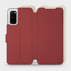 Hülle für Samsung Galaxy S20 - Farbe Dunkelrot mit Platin