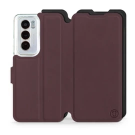 Hülle für OPPO Reno 12 5G - Farbe Burgund mit Schwarz