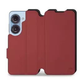 Hülle für Asus Zenfone 10 - Farbe Dunkelrot mit Schwarz