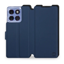 Hülle für Motorola Edge 60 Pro - Farbe Marine mit Schwarz