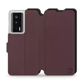 Hülle für Xiaomi POCO F5 Pro - Farbe Burgund mit Schwarz