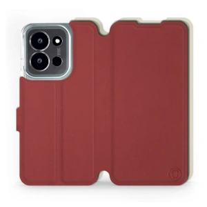 Hülle für Xiaomi Poco C85 5G - Farbe Dunkelrot mit Platin