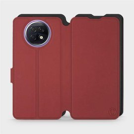 Hülle für Xiaomi Redmi Note 9T - Farbe Dunkelrot mit Schwarz