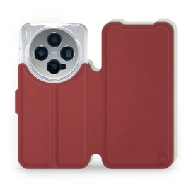 Hülle für Vivo X300 - Farbe Dunkelrot mit Platin