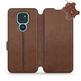 Hülle für Motorola Moto G9 Play - Farbe Brown Leather