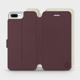 Hülle für Apple iPhone 7 Plus - Farbe Burgund mit Platin