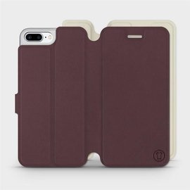 Hülle für Apple iPhone 8 Plus - Farbe Burgund mit Platin