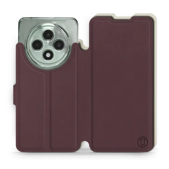 Hülle für OPPO Reno12 F 5G - Farbe Burgund mit Platin