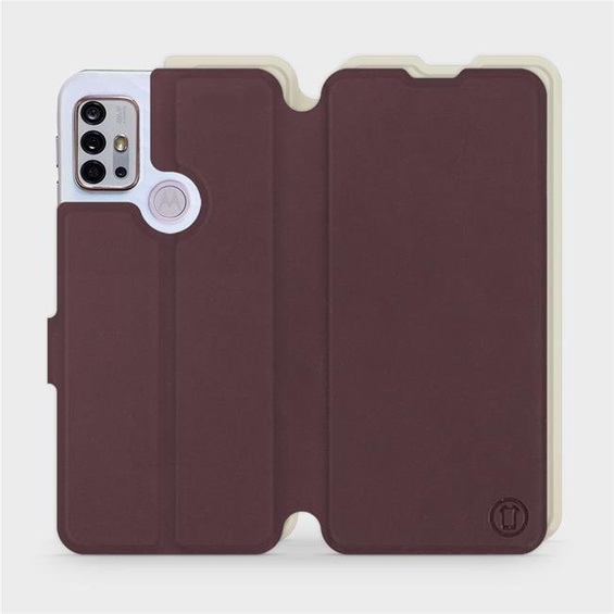 Hülle für Motorola Moto G10 - Farbe Burgund mit Platin