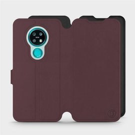 Hülle für Nokia 7.2 - Farbe Burgund mit Schwarz