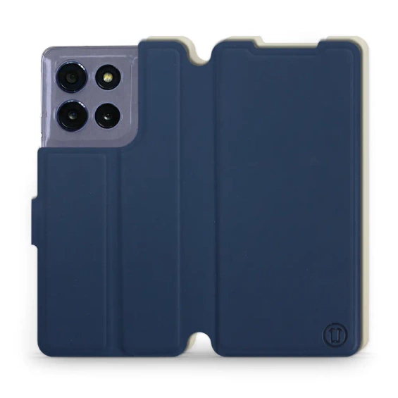 Hülle für Motorola Moto G86 5G - Farbe Marineblau mit Platin