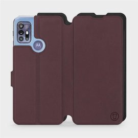 Hülle für Motorola Moto G30 - Farbe Burgund mit Schwarz
